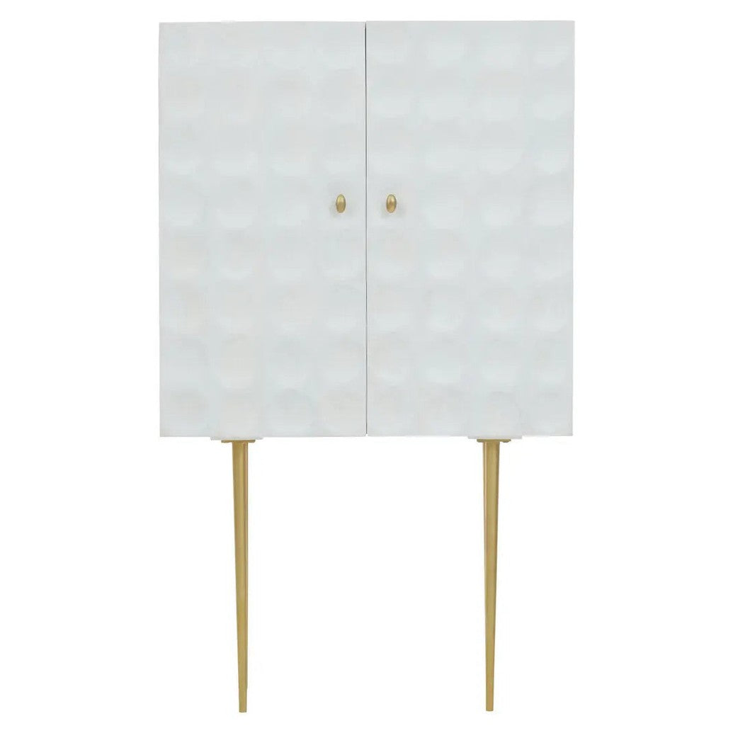 Sahuri Two Door Cream Cabinet with Brass Legs   Nicholas John Interiors