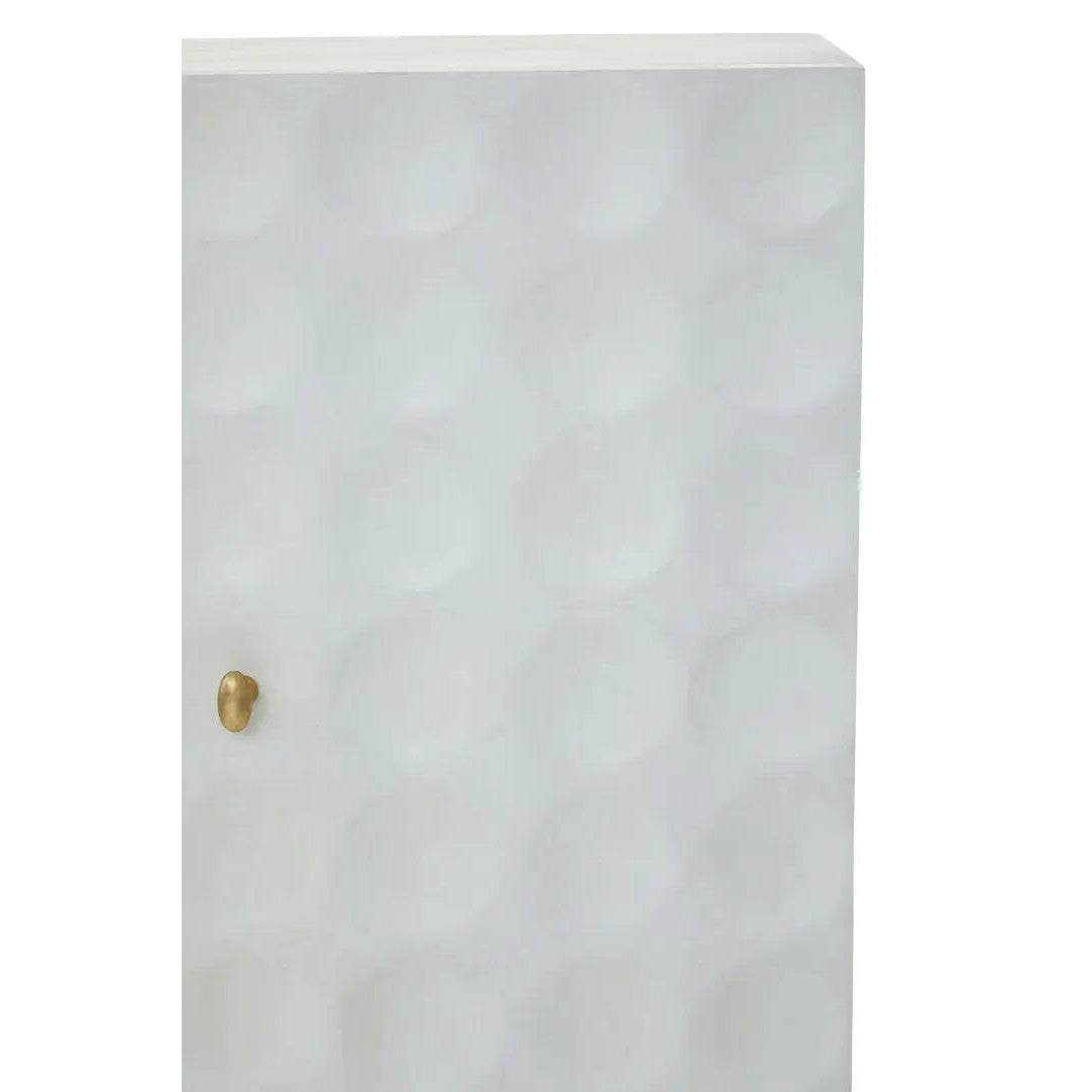 Sahuri Two Door Cream Cabinet with Brass Legs   Nicholas John Interiors