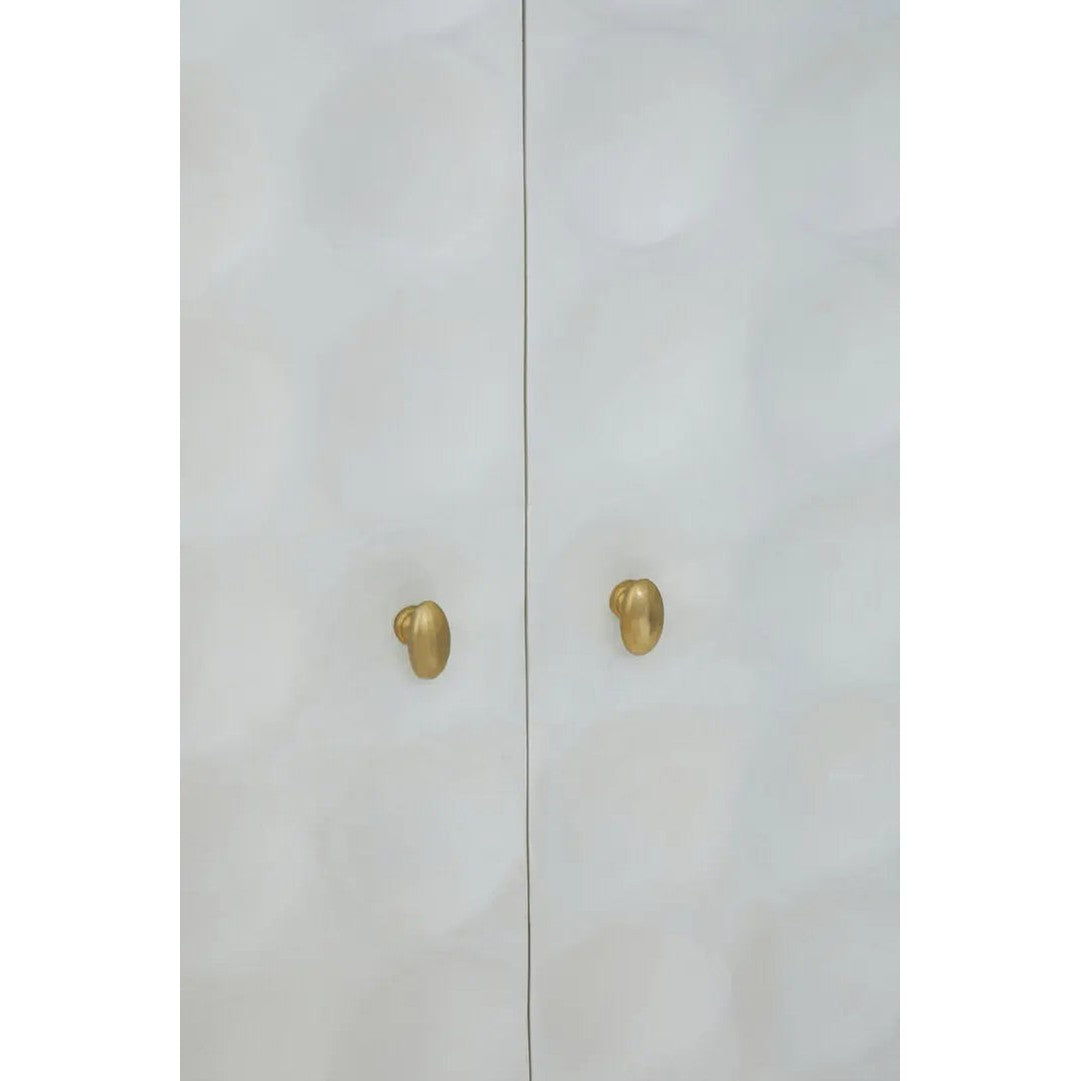 Sahuri Two Door Cream Cabinet with Brass Legs   Nicholas John Interiors