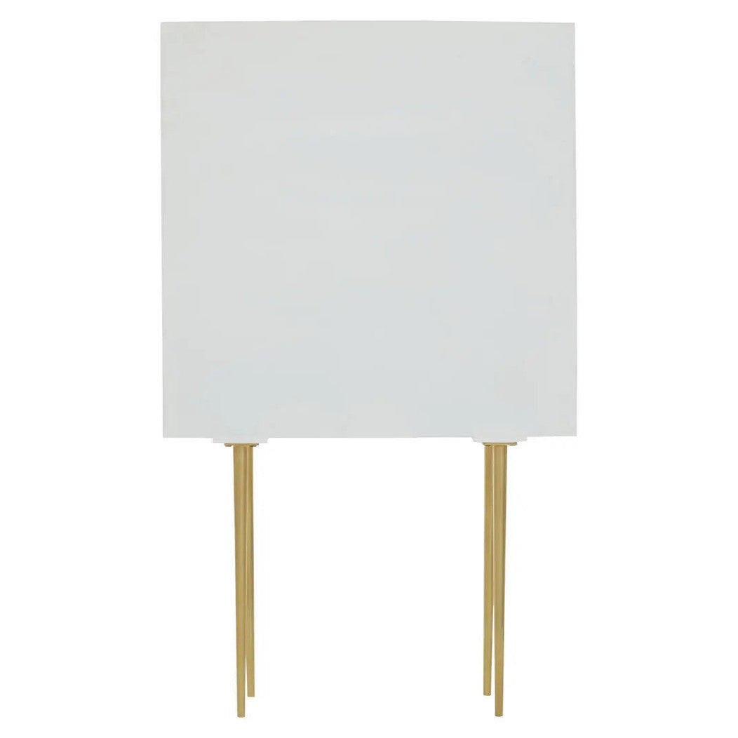 Sahuri Two Door Cream Cabinet with Brass Legs   Nicholas John Interiors