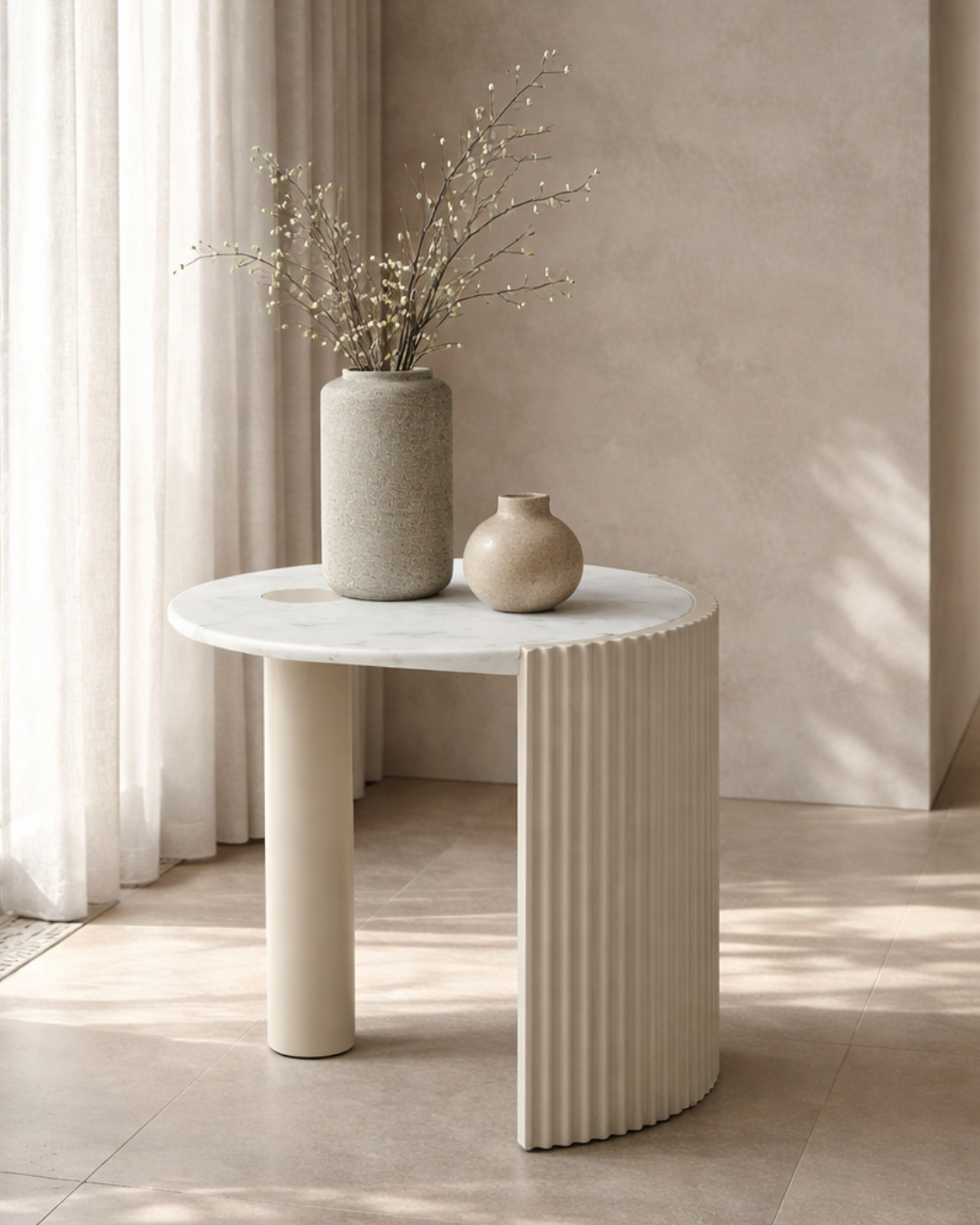 Tommy Franks Salida Side Table in Beige   Nicholas John Interiors