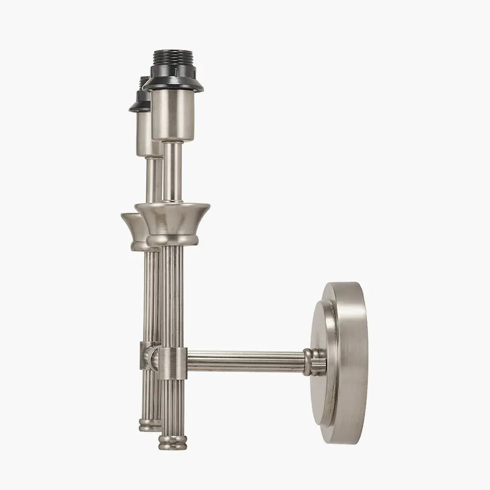 Salvatore Antique Silver Metal Double Wall Light   Nicholas John Interiors