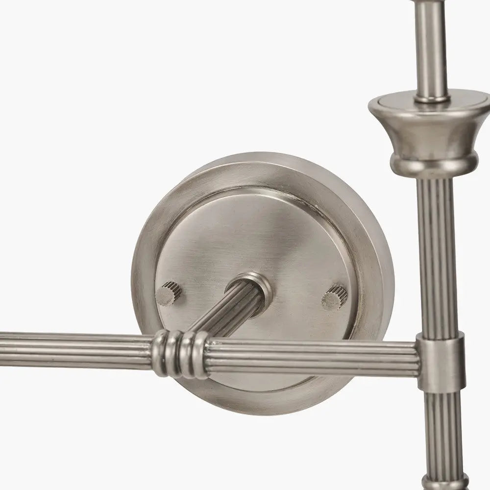 Salvatore Antique Silver Metal Double Wall Light   Nicholas John Interiors