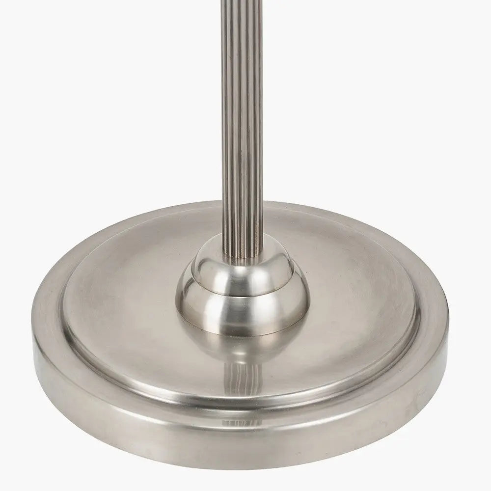 Salvatore Antique Silver Metal Floor Lamp Base   Nicholas John Interiors