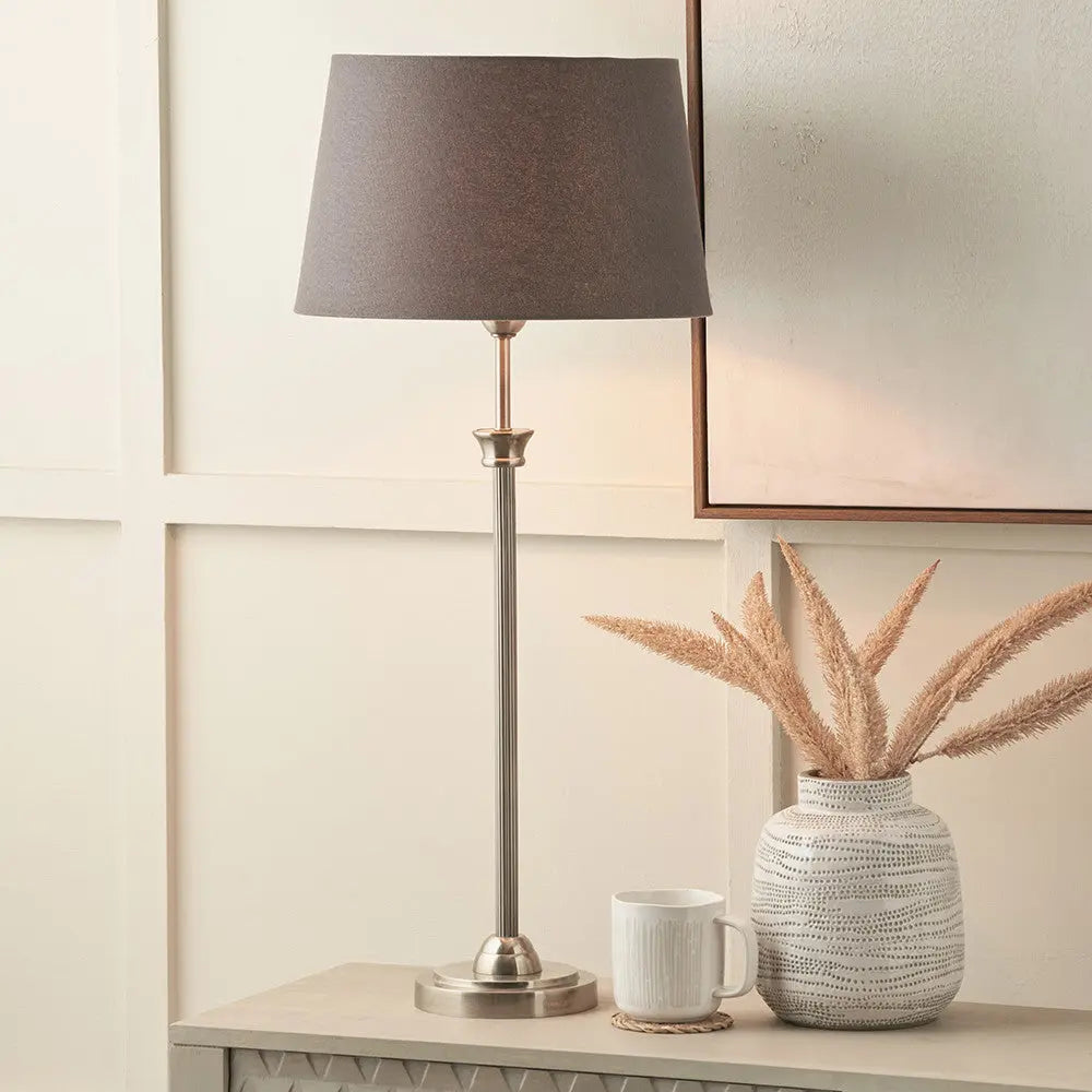 Salvatore Antique Silver Metal Table Lamp Base   Nicholas John Interiors