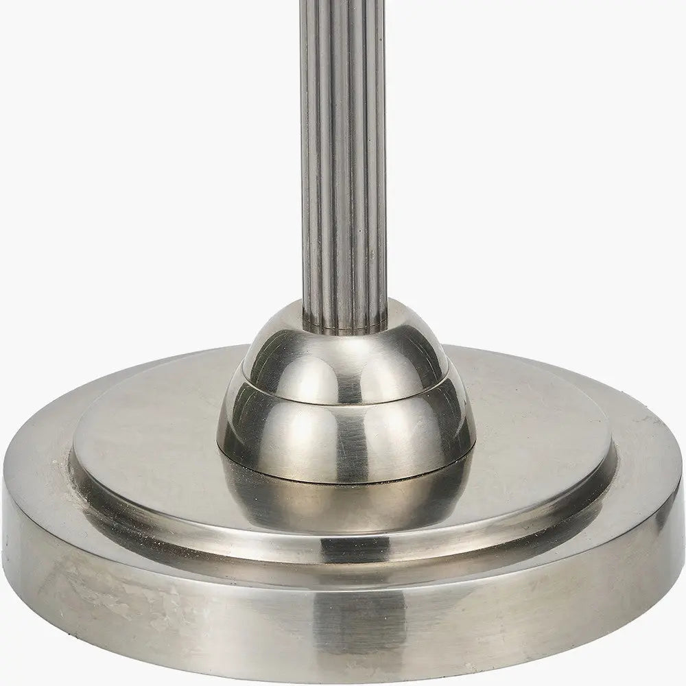 Salvatore Antique Silver Metal Table Lamp Base   Nicholas John Interiors