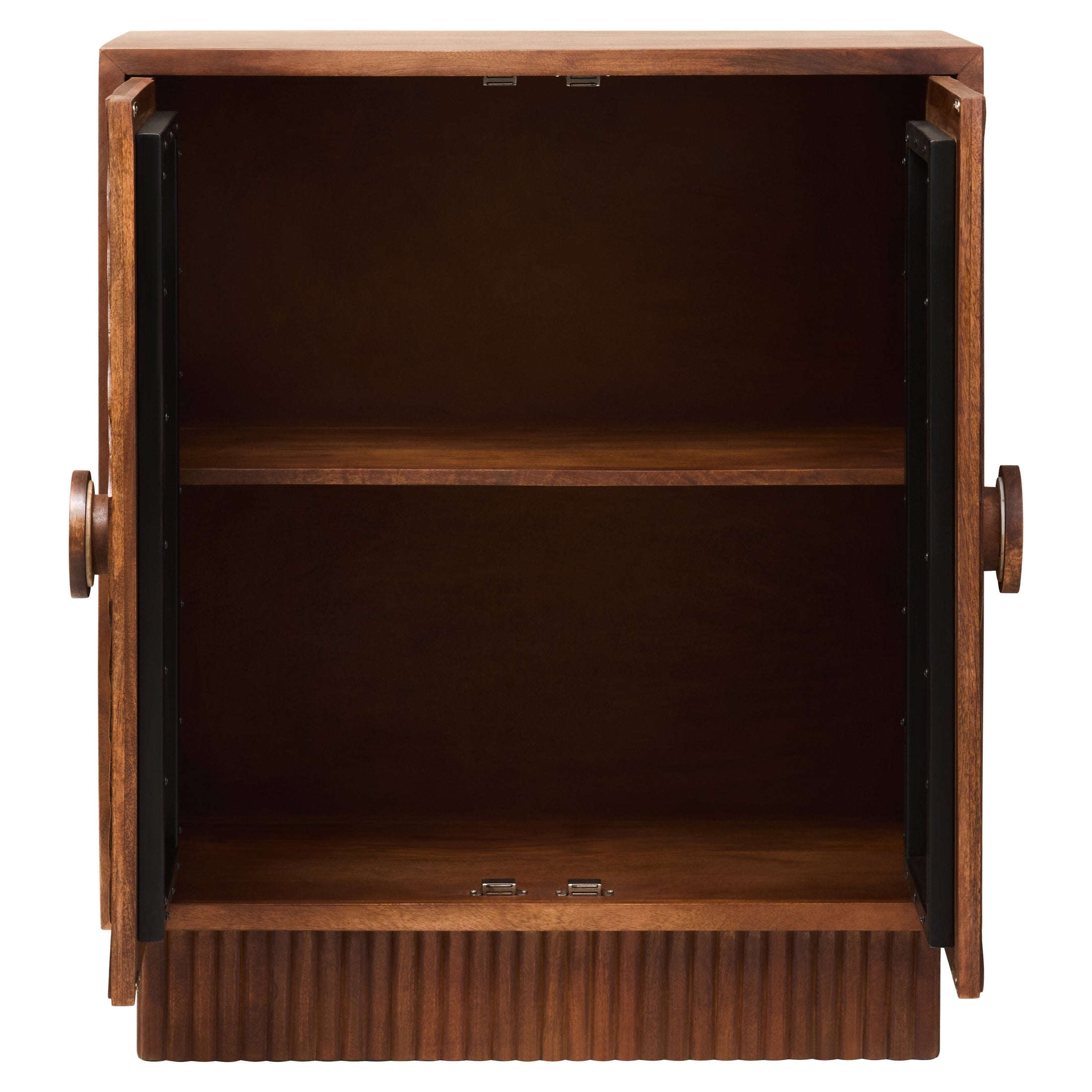 Sangra Two Door Mango Wood Carved Cabinet  Nicholas John Interiors