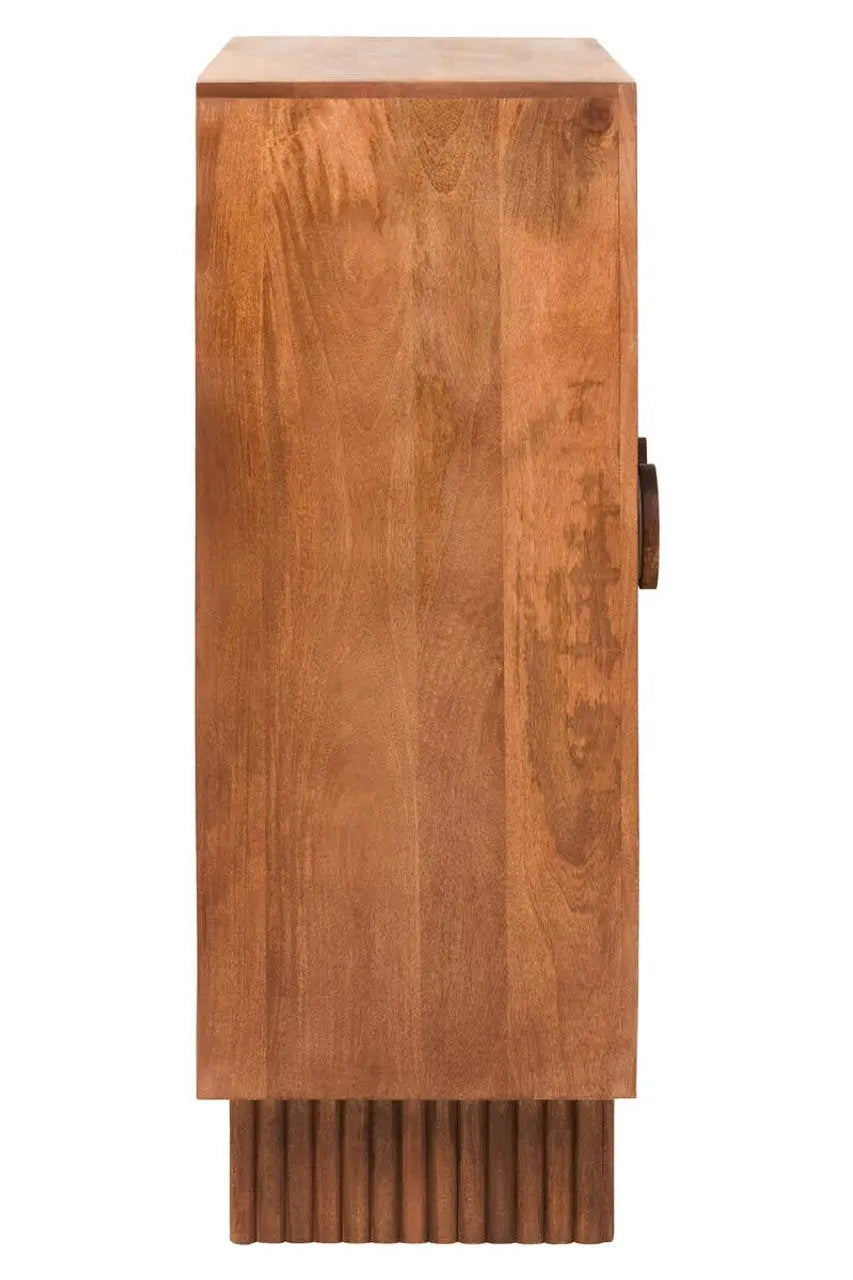 Sangra Two Door Mango Wood Carved Cabinet  Nicholas John Interiors