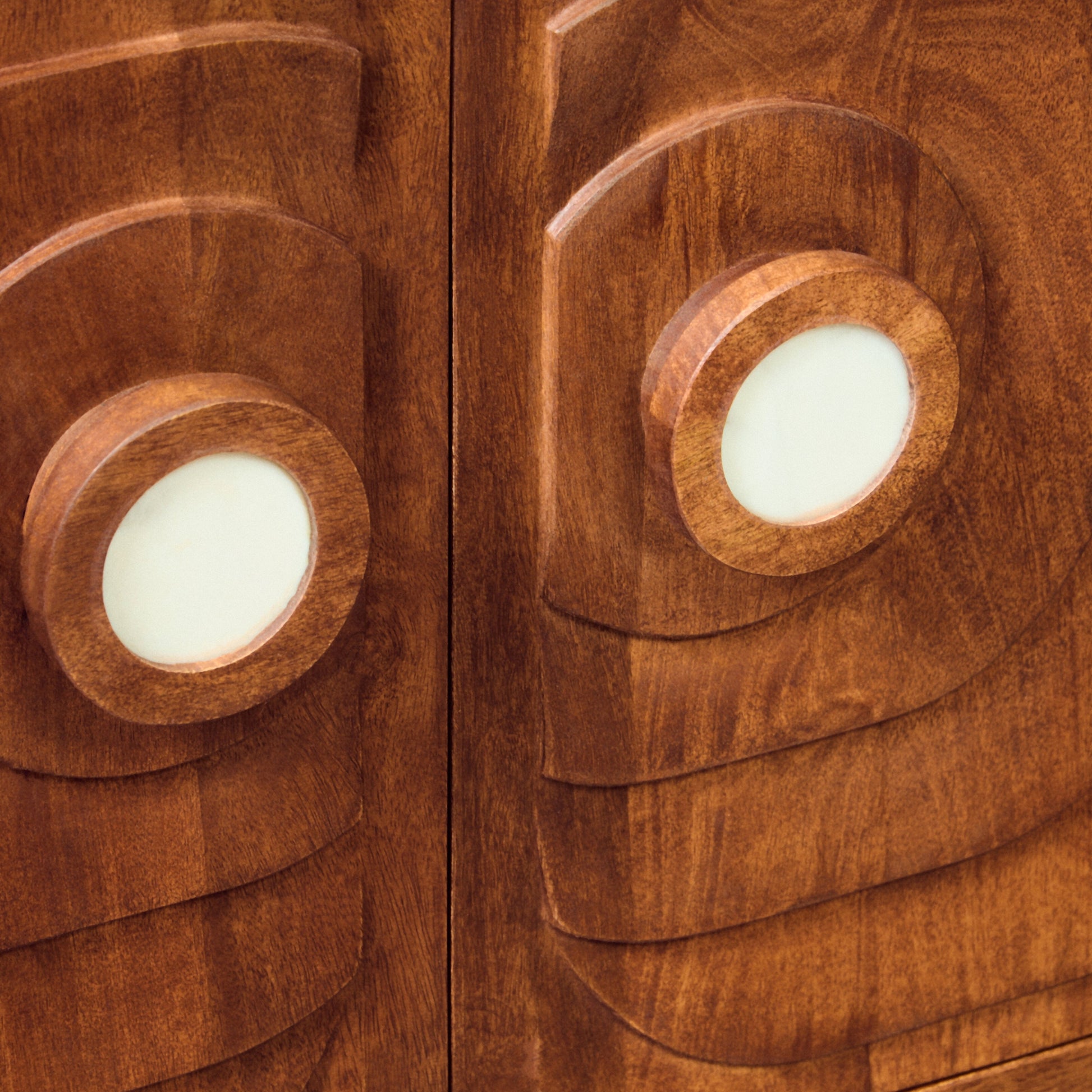 Sangra Two Door Mango Wood Carved Sideboard  Nicholas John Interiors