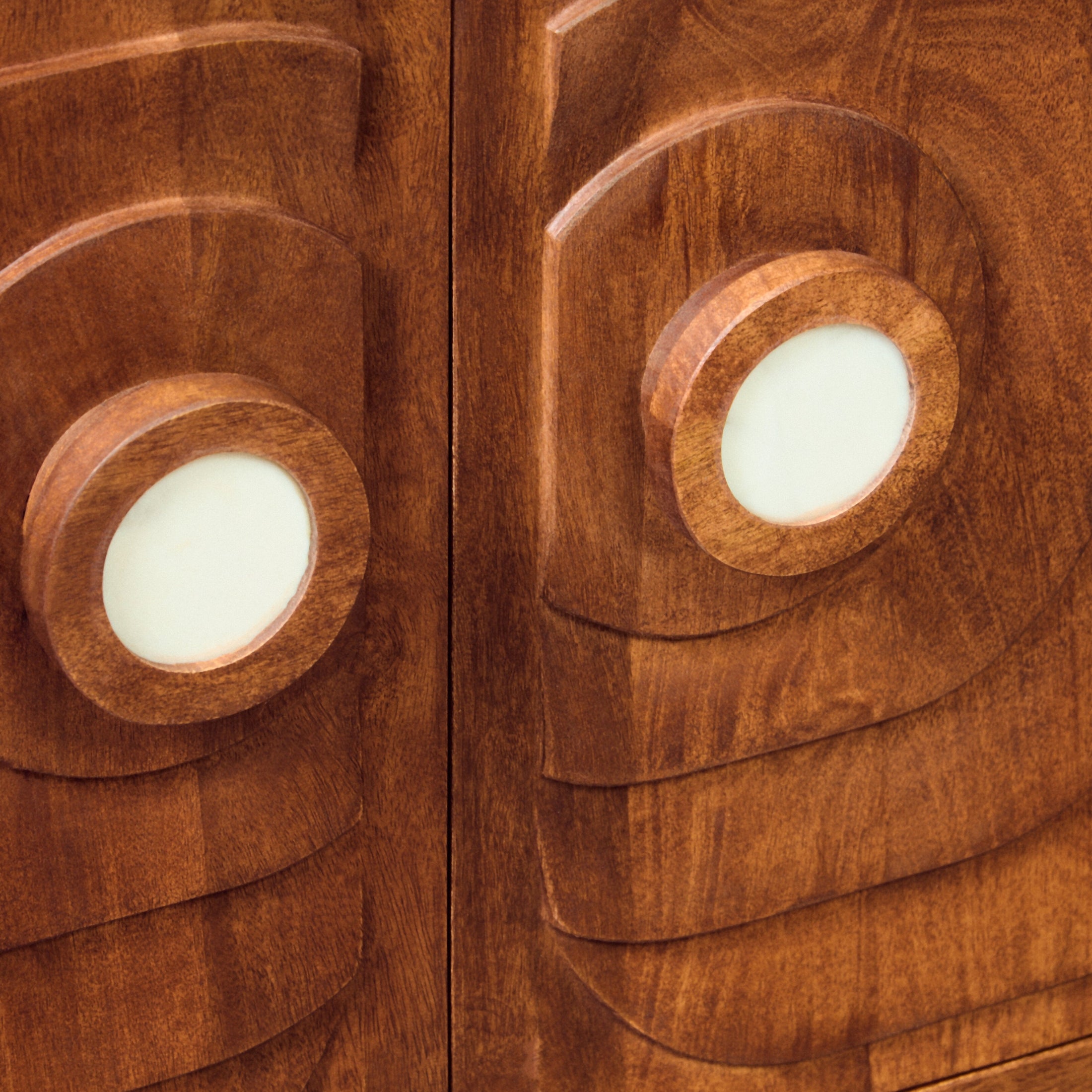 Sangra Two Door Mango Wood Carved Sideboard  Nicholas John Interiors