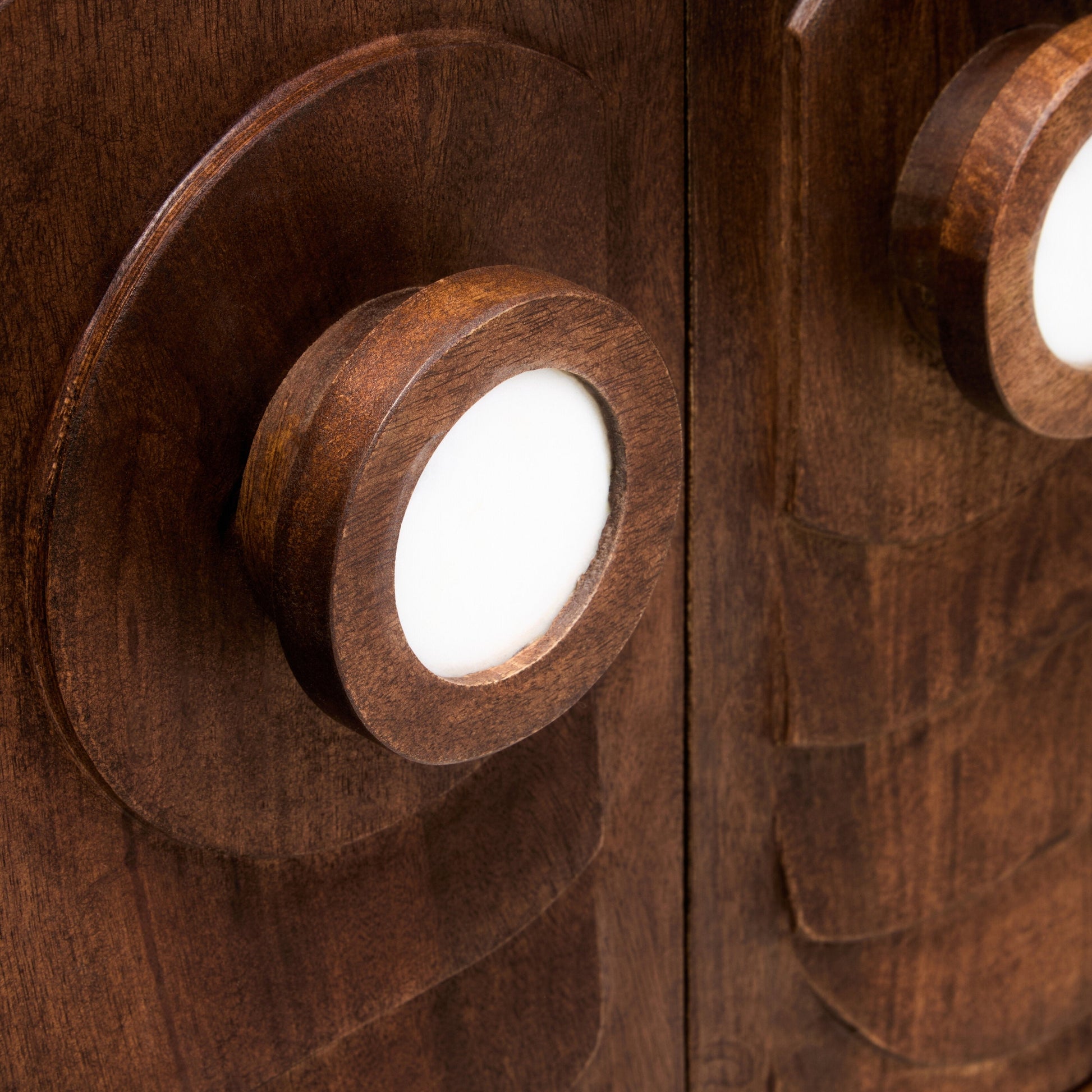 Sangra Two Door Mango Wood Carved Sideboard  Nicholas John Interiors