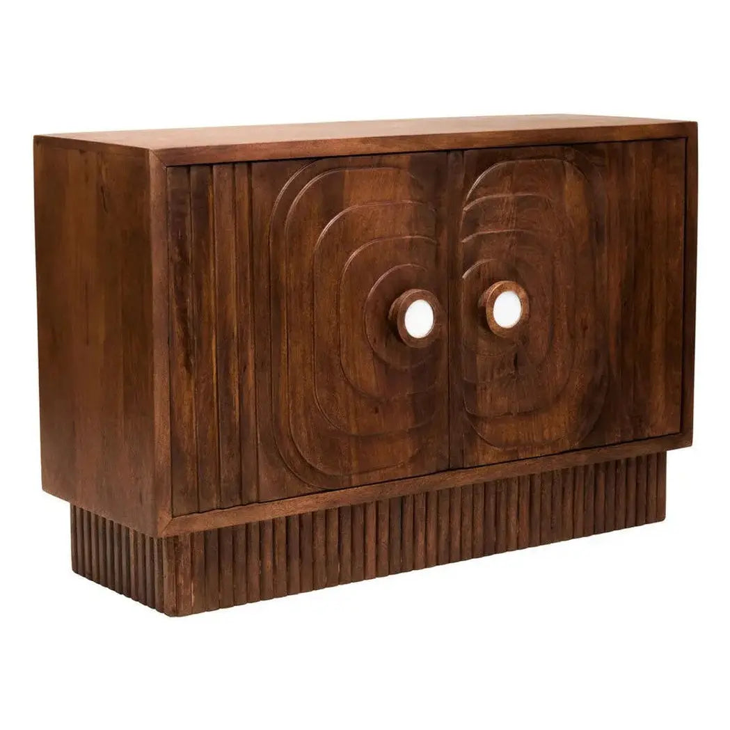 Sangra Two Door Mango Wood Carved Sideboard   Nicholas John Interiors