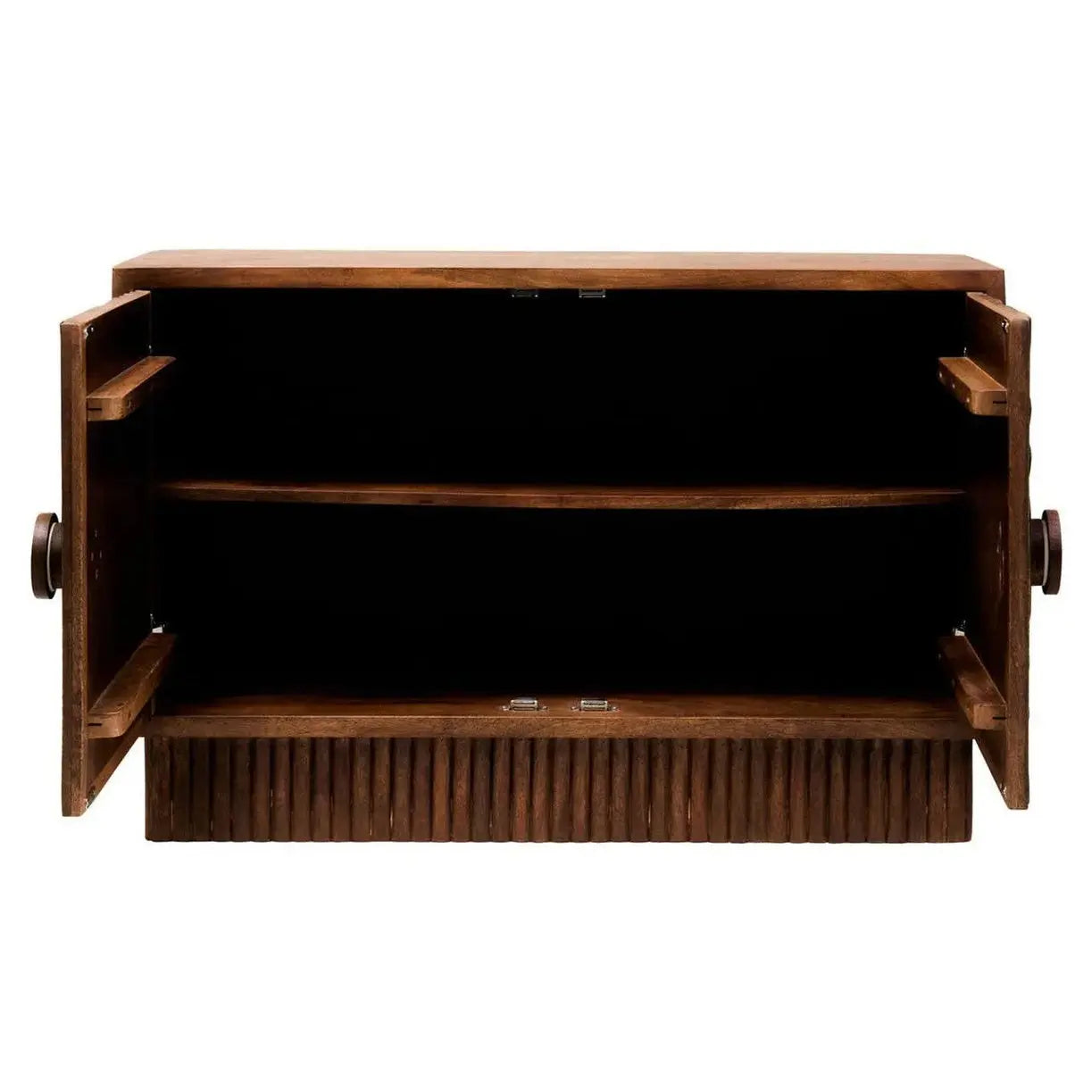 Sangra Two Door Mango Wood Carved Sideboard   Nicholas John Interiors