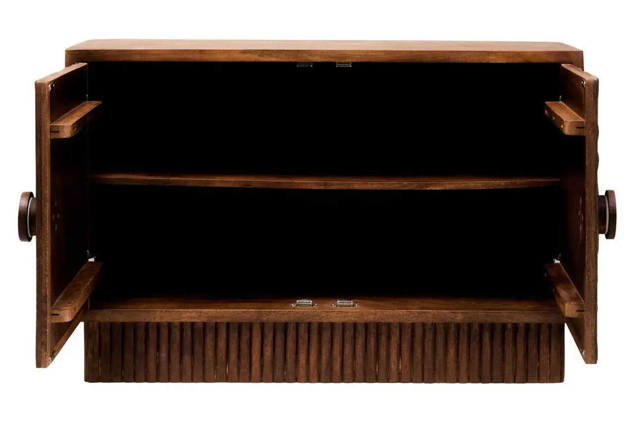 Sangra Two Door Mango Wood Carved Sideboard  Nicholas John Interiors