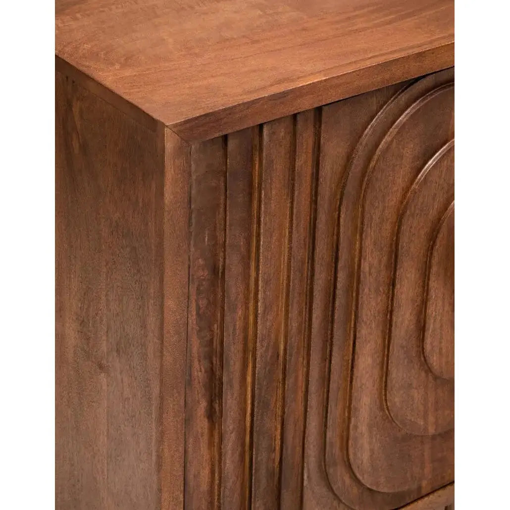 Sangra Two Door Mango Wood Carved Sideboard   Nicholas John Interiors