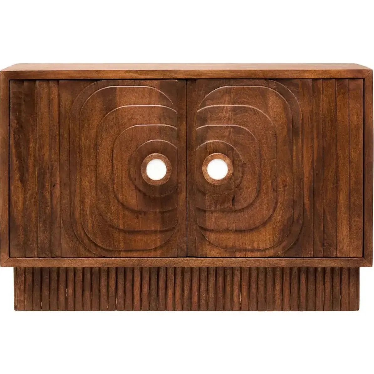Sangra Two Door Mango Wood Carved Sideboard   Nicholas John Interiors