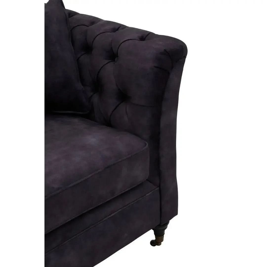 Sarina Three Seat Grey Velvet Sofa   Nicholas John Interiors