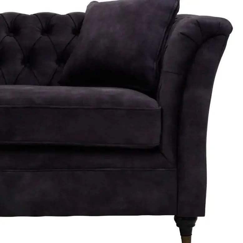 Sarina Three Seat Grey Velvet Sofa   Nicholas John Interiors
