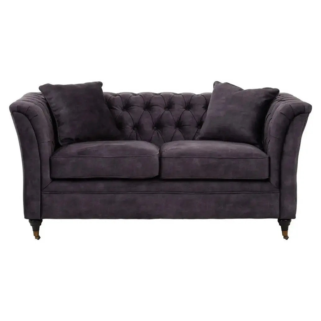 Sarina Two Seat Grey Velvet Sofa   Nicholas John Interiors