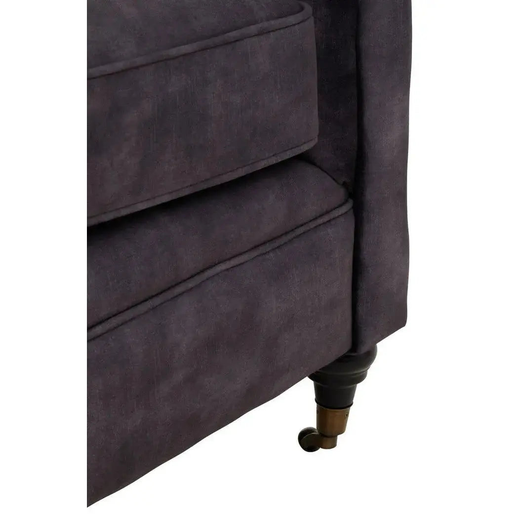 Sarina Two Seat Grey Velvet Sofa   Nicholas John Interiors