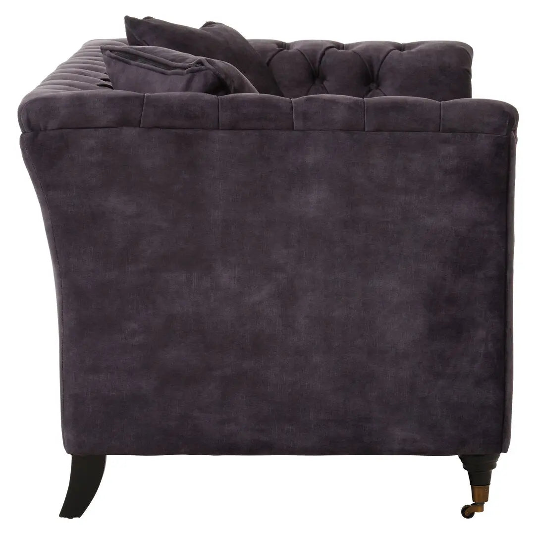 Sarina Two Seat Grey Velvet Sofa   Nicholas John Interiors
