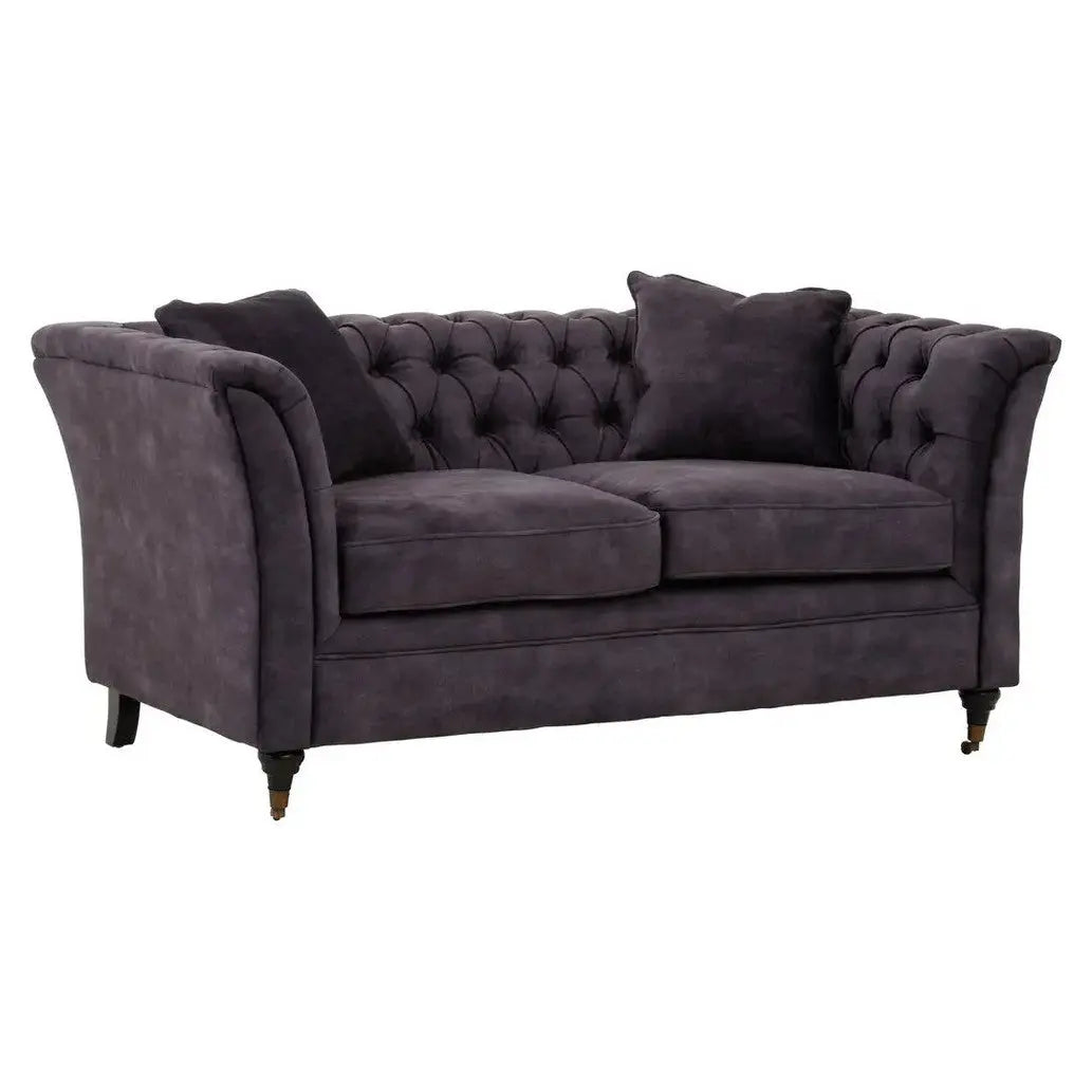 Sarina Two Seat Grey Velvet Sofa   Nicholas John Interiors