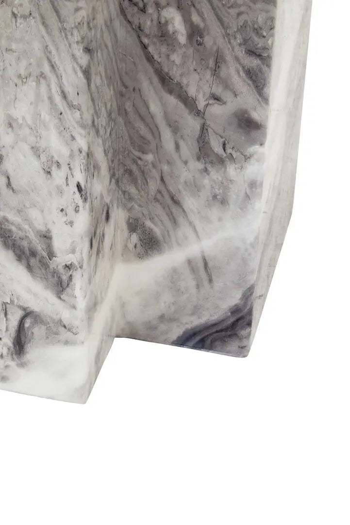 Savanno Grey Marble Side Table   Nicholas John Interiors