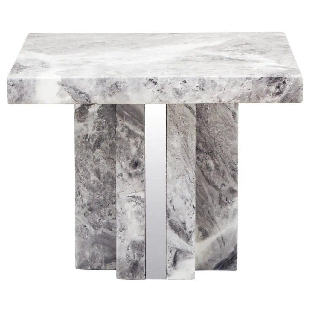 Savanno Grey Marble Side Table   Nicholas John Interiors