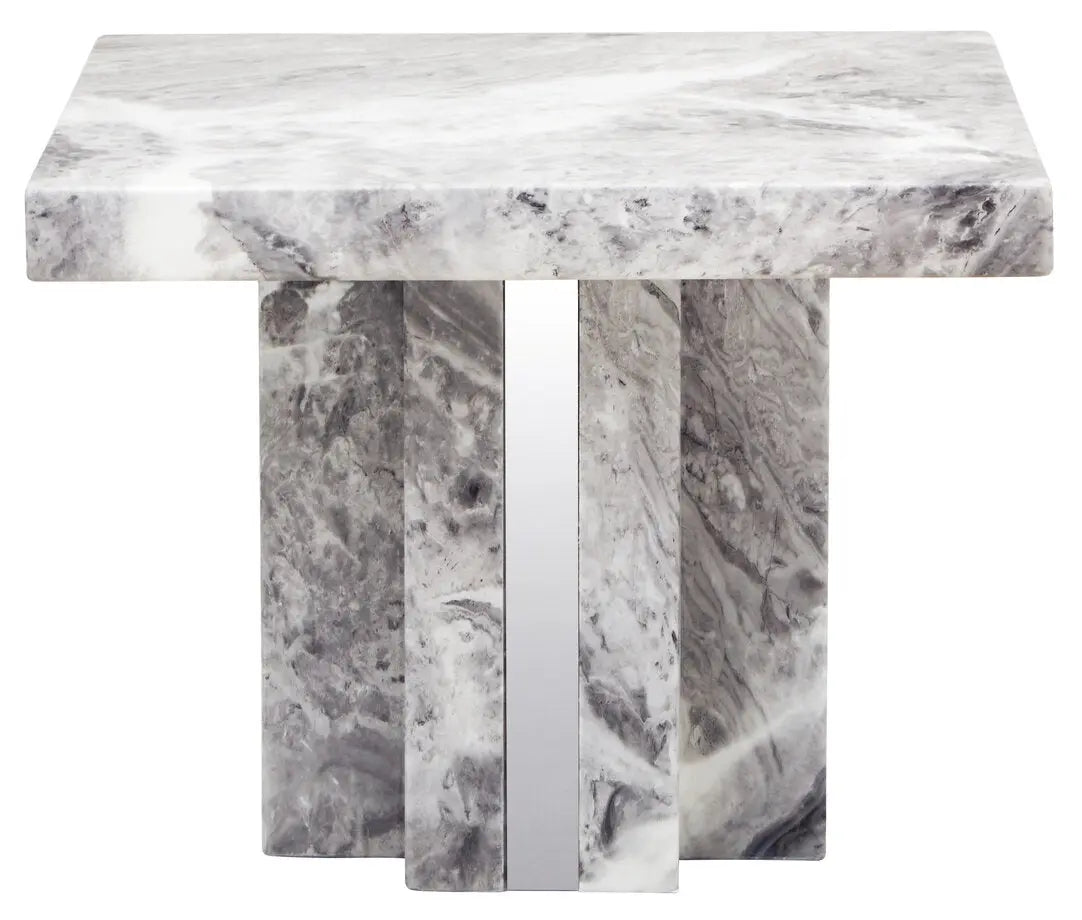 Savanno Grey Marble Side Table   Nicholas John Interiors
