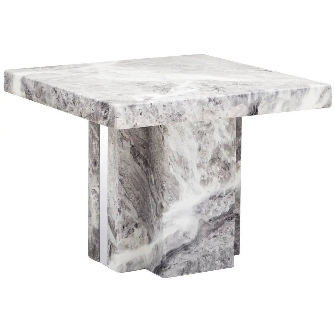 Savanno Grey Marble Side Table   Nicholas John Interiors