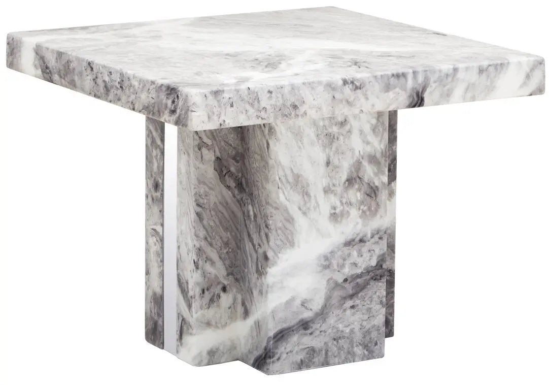 Savanno Grey Marble Side Table   Nicholas John Interiors