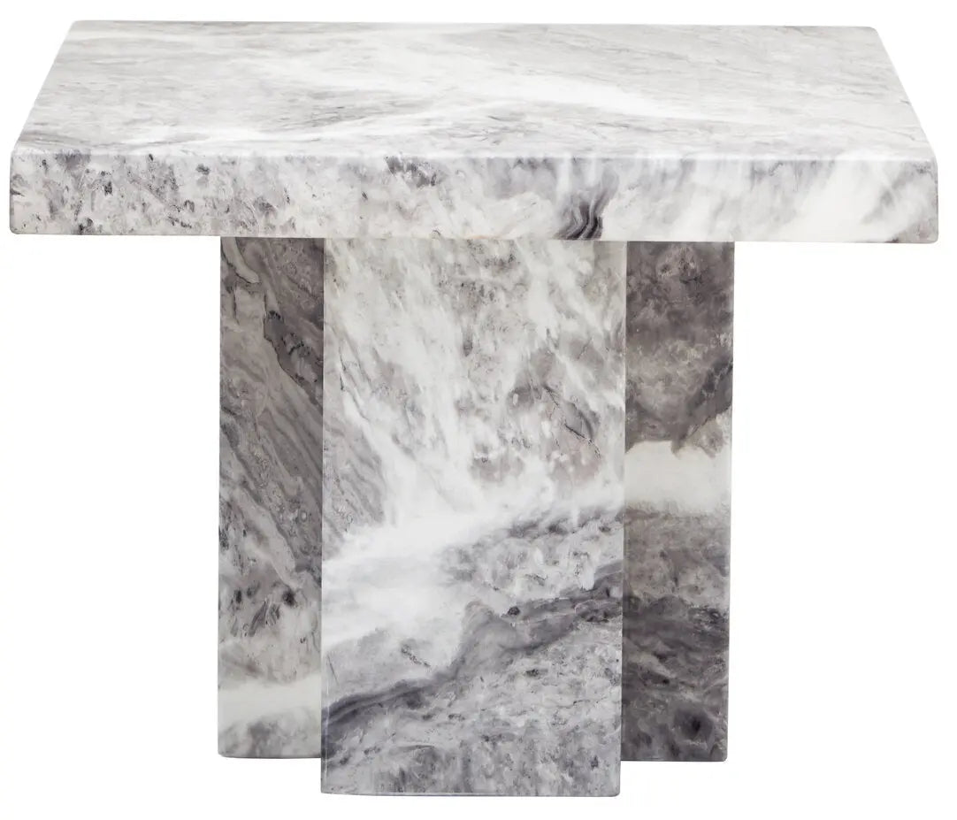 Savanno Grey Marble Side Table   Nicholas John Interiors