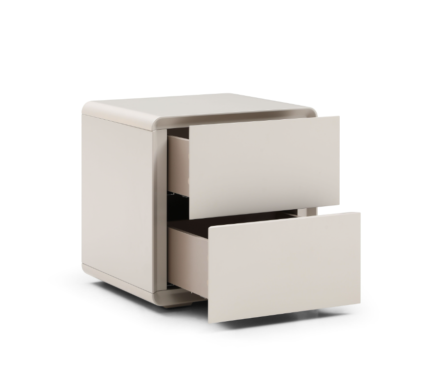 Tommy Franks Kota Bedside Table - Matte Beige