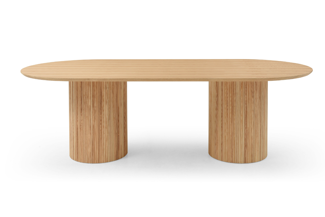 Tommy Franks Lantine 240 Dining Table - Pill Shaped - Ash Oak   Nicholas John Interiors
