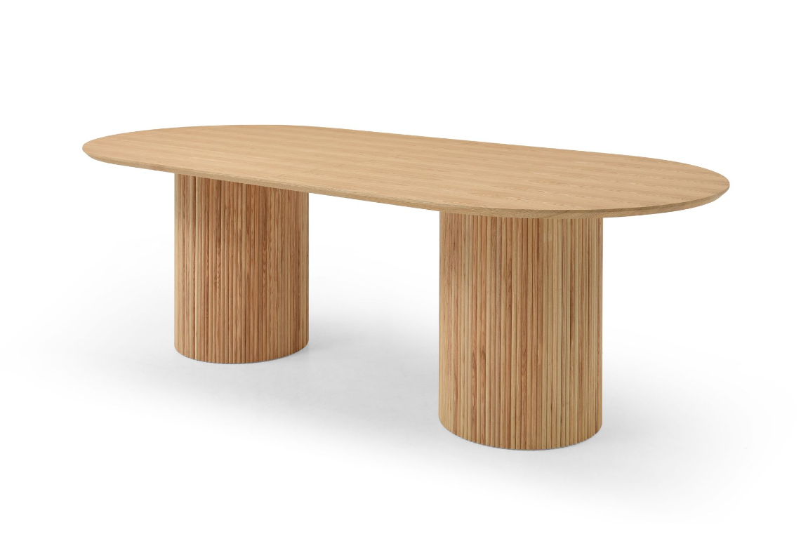 Tommy Franks Lantine 240 Dining Table - Pill Shaped - Ash Oak   Nicholas John Interiors