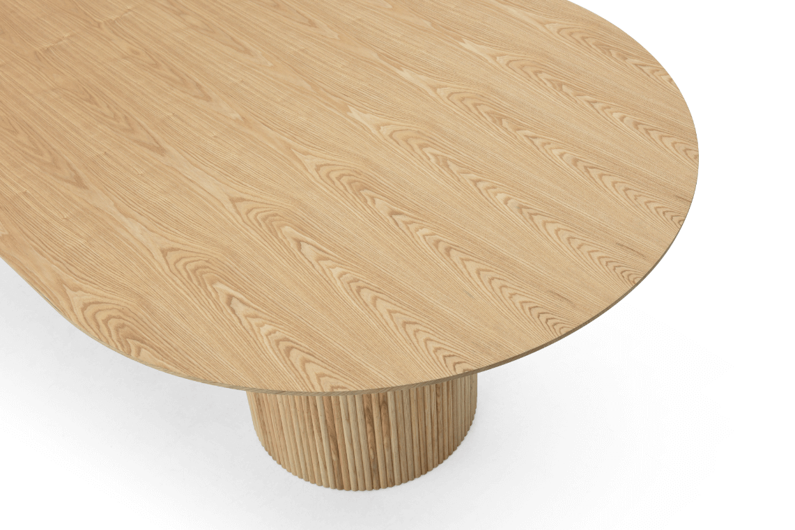 Tommy Franks Lantine 240 Dining Table - Pill Shaped - Ash Oak   Nicholas John Interiors