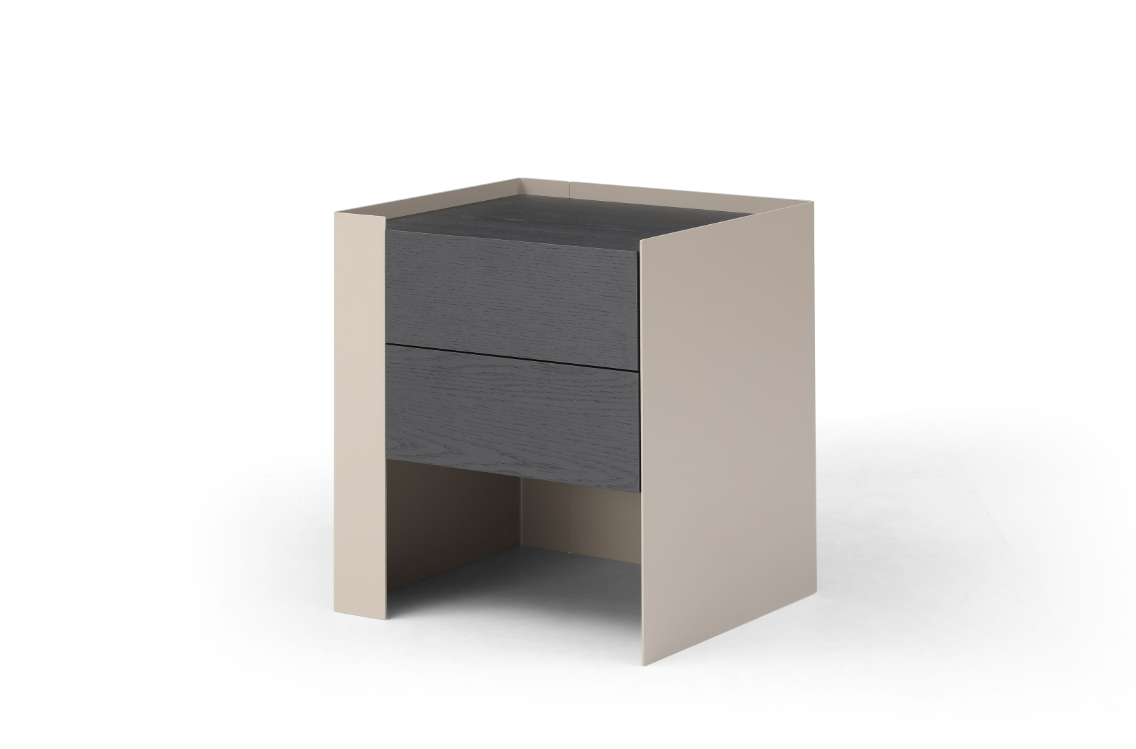 Tommy Franks Tunica Bedside Table - Taupe - Pair   Nicholas John Interiors