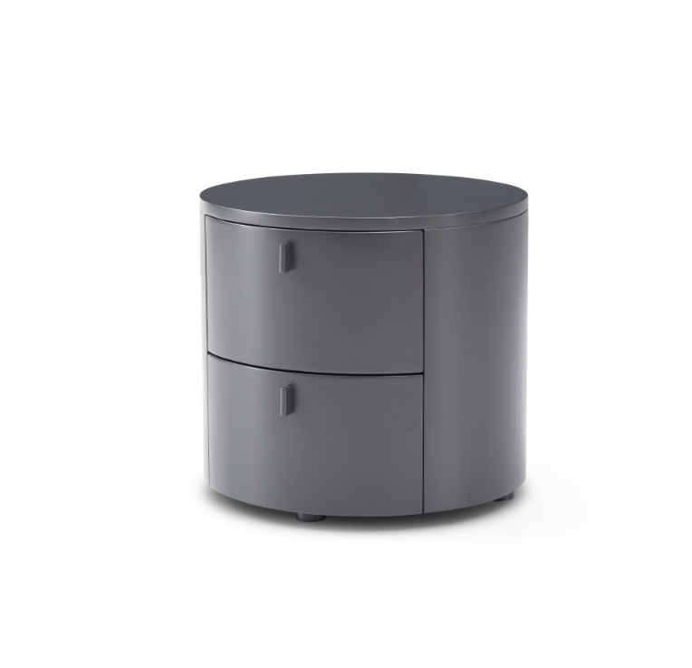 Tommy Franks Sims Bedside Table - Matte Anthracite   Nicholas John Interiors