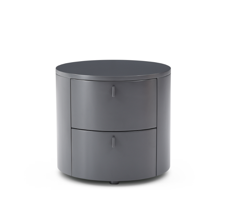 Tommy Franks Sims Bedside Table - Matte Anthracite   Nicholas John Interiors
