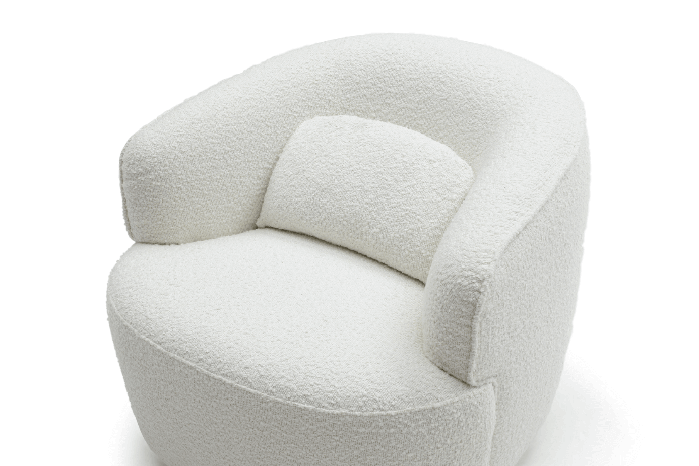 Grace Swivel Chair - Polar Bouclé   Nicholas John Interiors