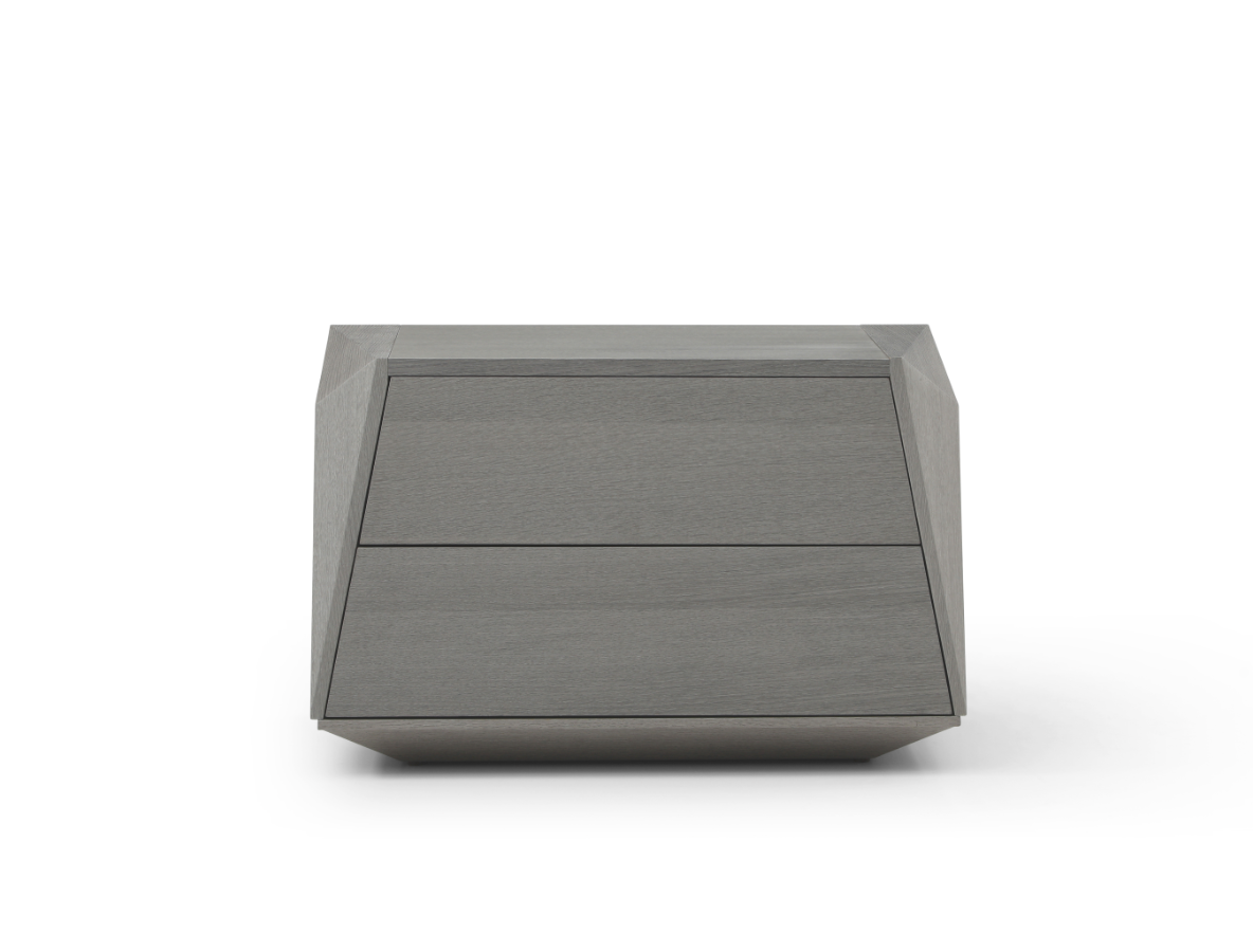 Tommy Franks Madon Wide 70cm Bedside Table in Dark Grey Oak