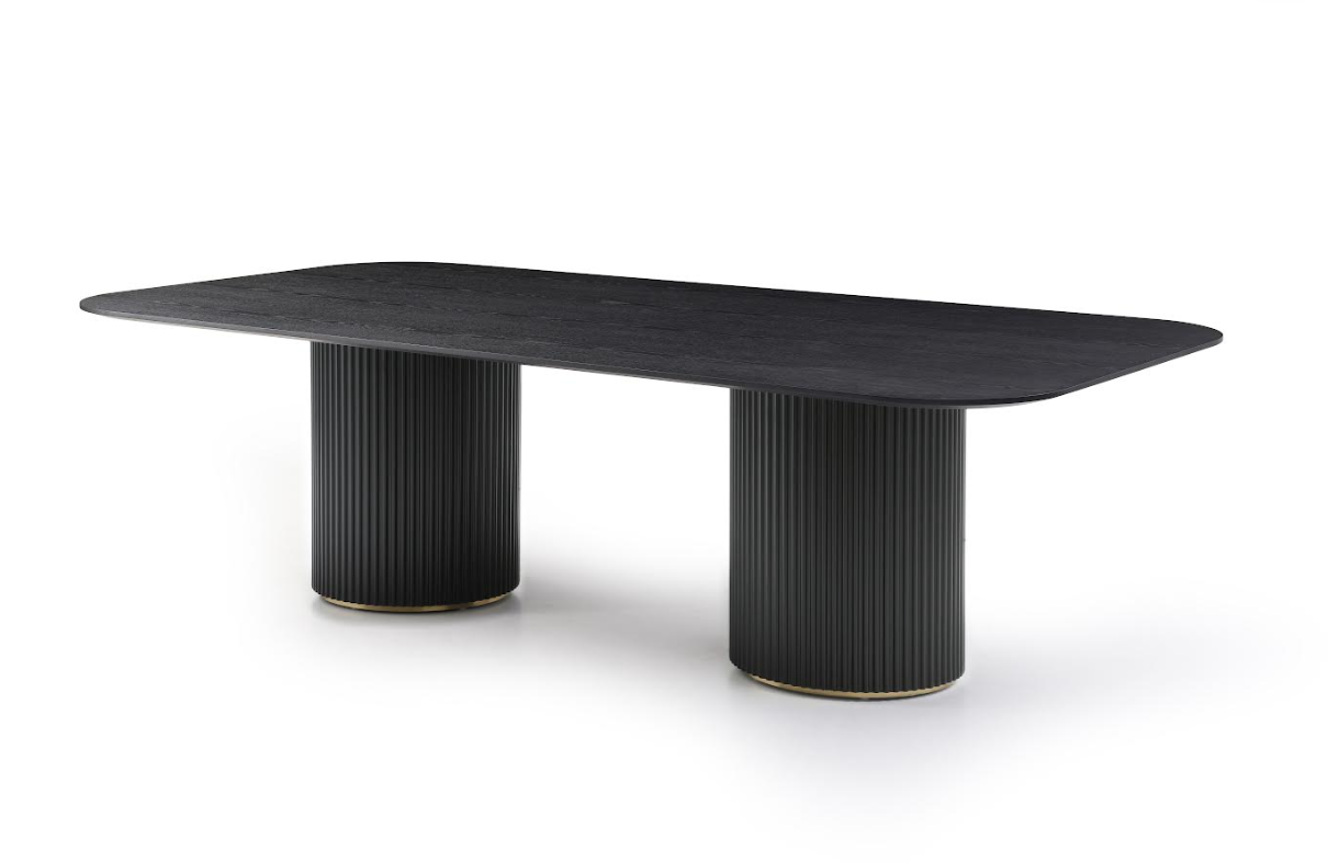 Tommy Franks Lantine 280 Dining Table - Black Oak & Brass