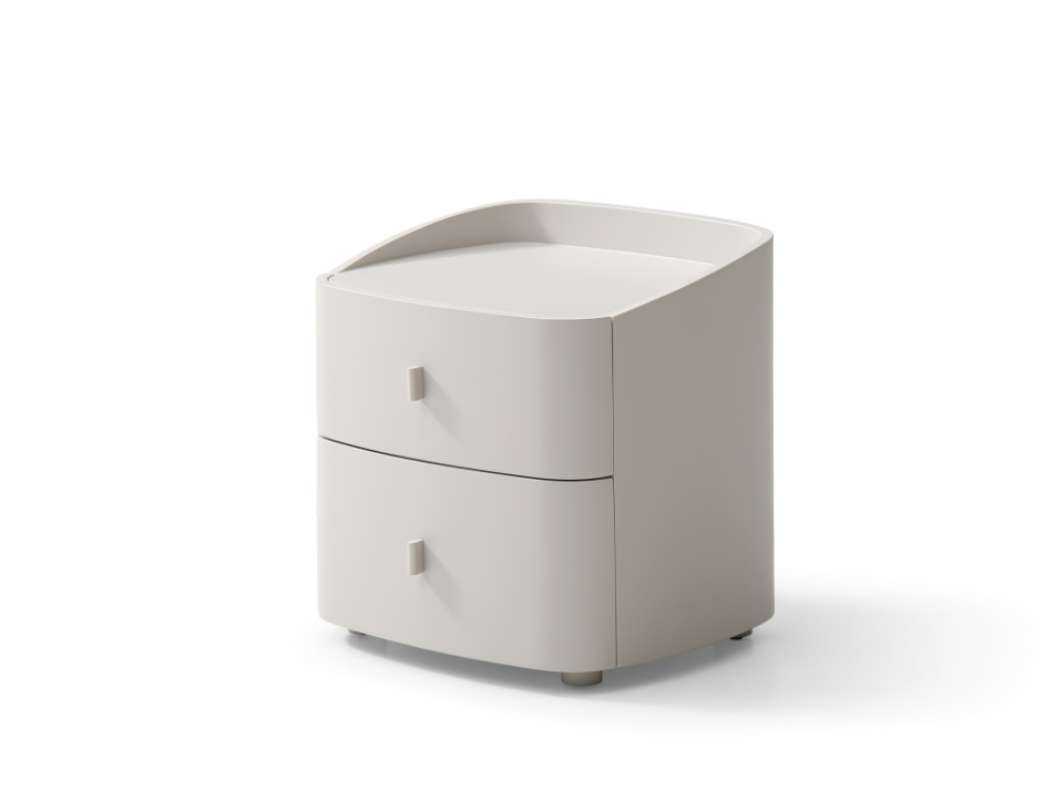 Tommy Franks Vertu Bedside Table - Matte Beige