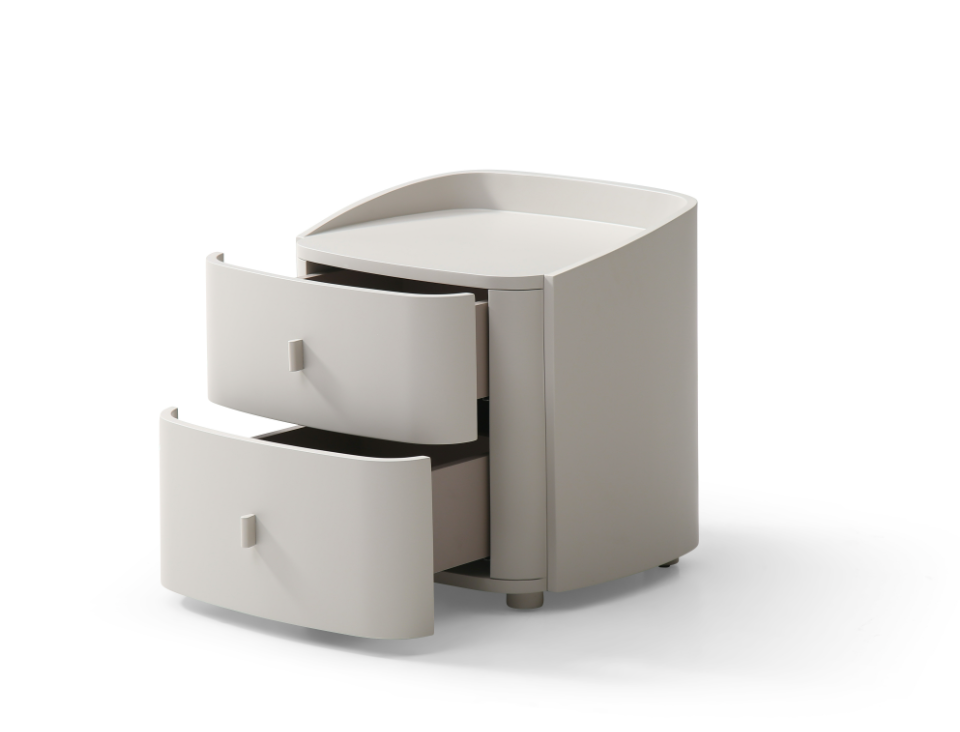 Tommy Franks Vertu Bedside Table - Matte Beige