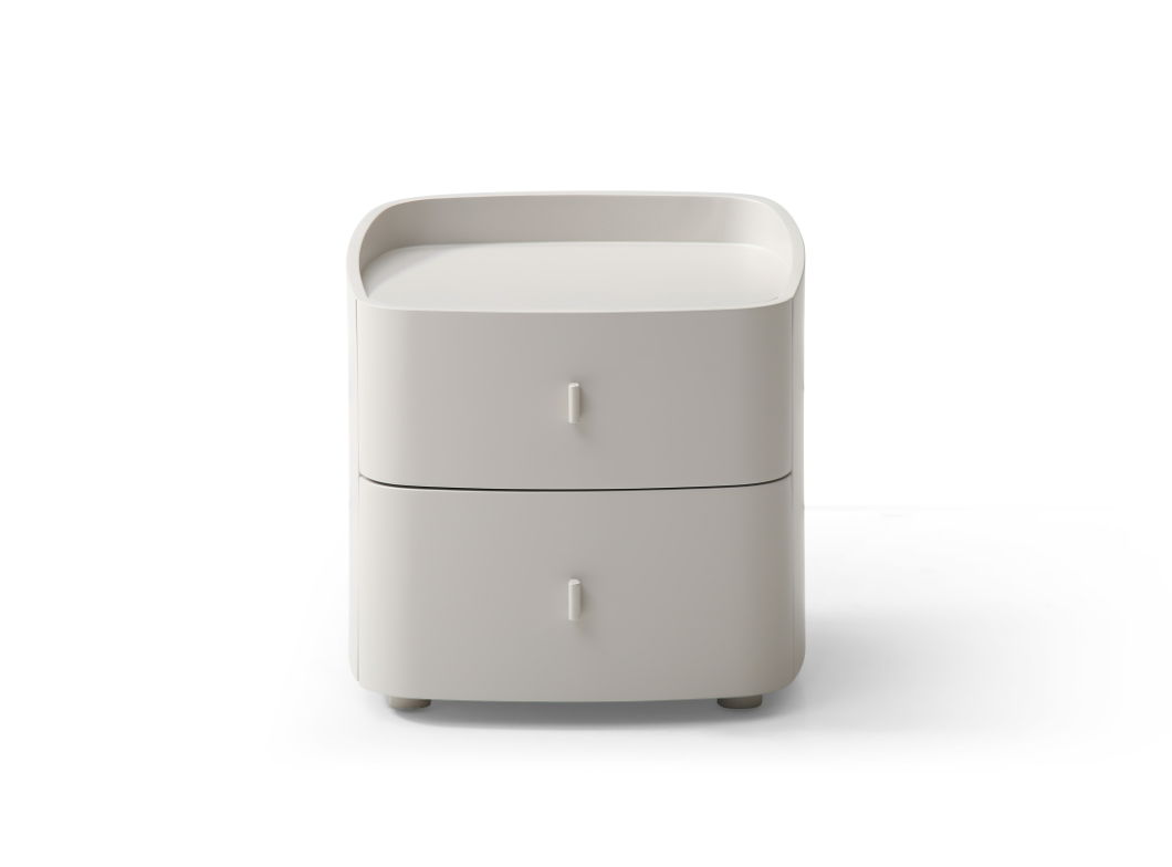 Tommy Franks Vertu Bedside Table - Matte Beige
