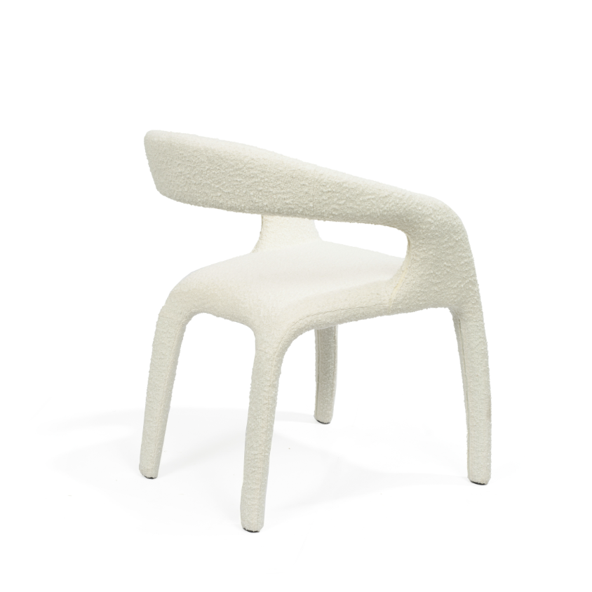 Tommy Franks Escada Dining Chair - Chex Bouclé Polar   Nicholas John Interiors