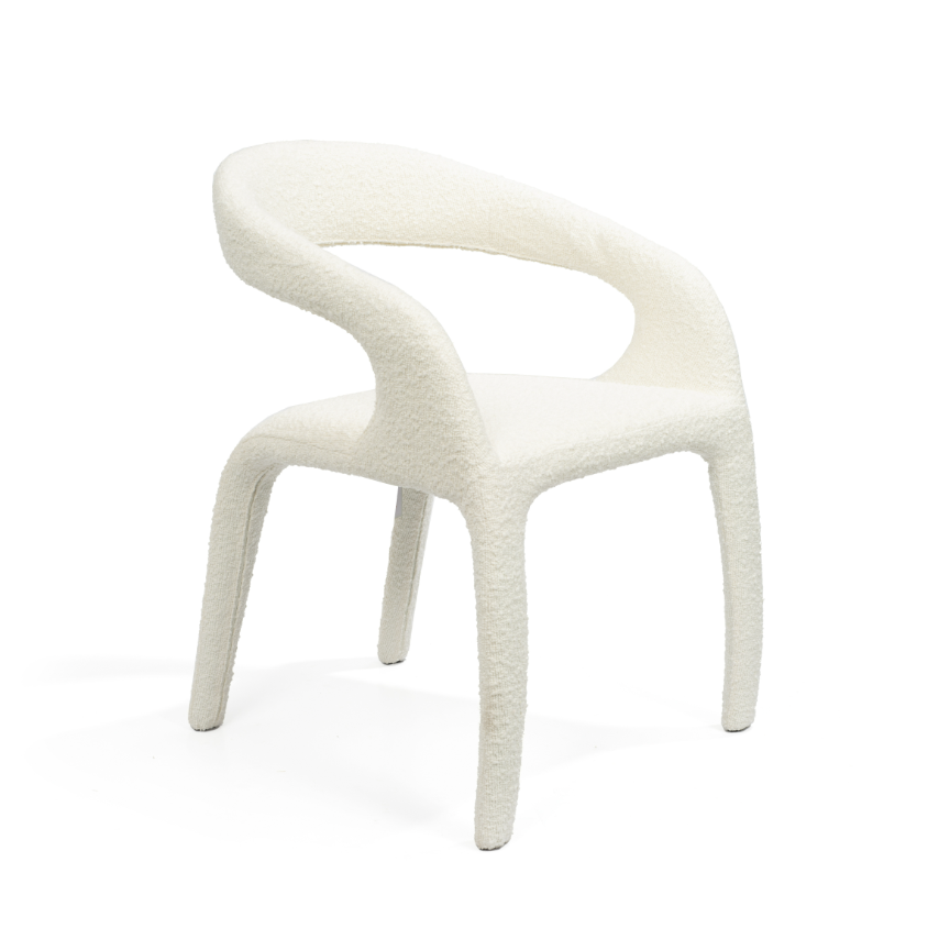 Tommy Franks Escada Dining Chair - Chex Bouclé Polar   Nicholas John Interiors