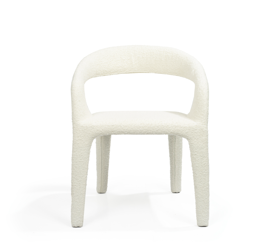 Tommy Franks Escada Dining Chair - Chex Bouclé Polar   Nicholas John Interiors