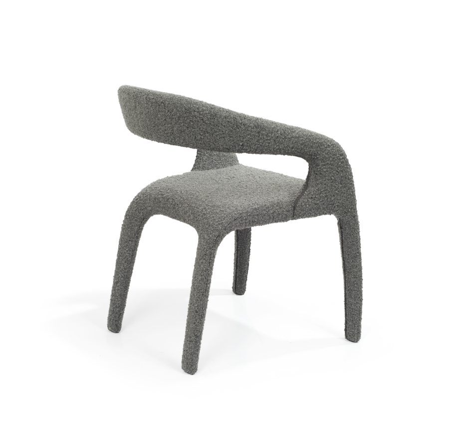 Tommy Franks Escada Dining Chair - Chex Bouclé Charcoal