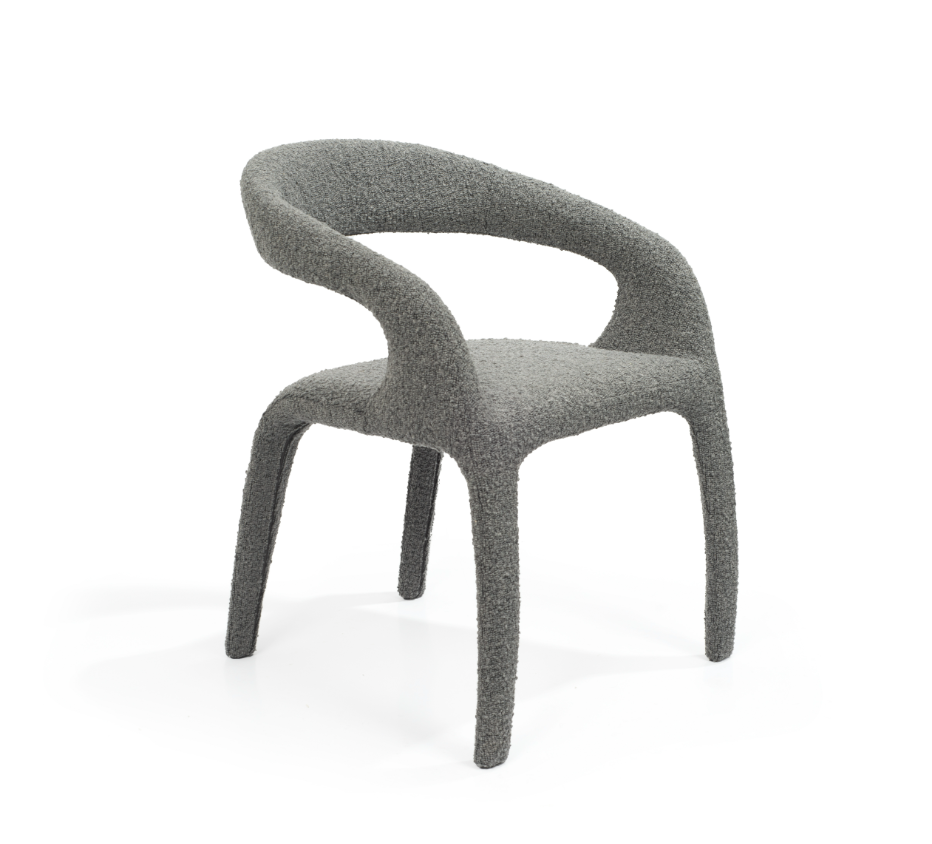 Tommy Franks Escada Dining Chair - Chex Bouclé Charcoal